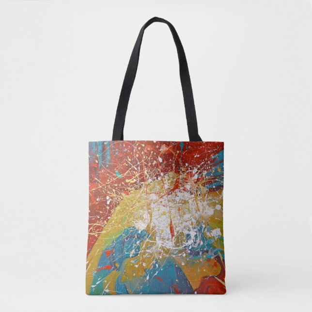 abstract paint splash tote bag (Front)