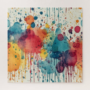 Abstract Paint Splats Multicolored  Jigsaw Puzzle