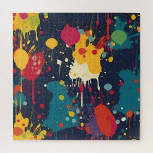 Abstract Paint Splats Multicolored Jigsaw Puzzle