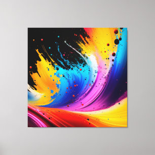 Abstract Paint Splatter Art Canvas Print