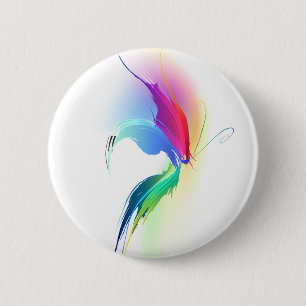 Abstract Paint Splatter Butterfly 2 Inch Round Button