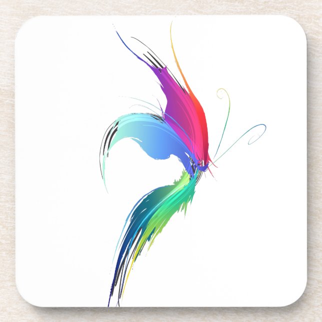 Abstract Paint Splatter Butterfly Coaster (Front)