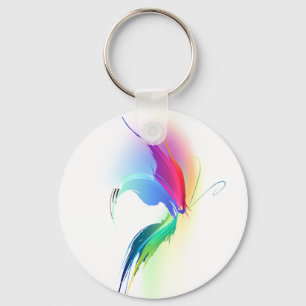Abstract Paint Splatter Butterfly Keychain