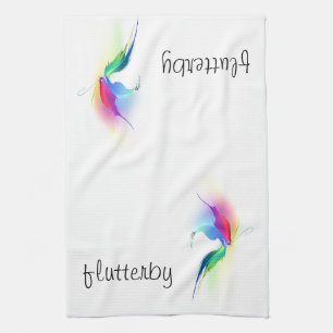 Abstract Paint Splatter Butterfly Kitchen Towel