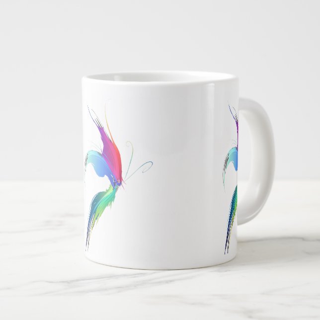 Abstract Paint Splatter Butterfly Large Coffee Mug (Front Right)