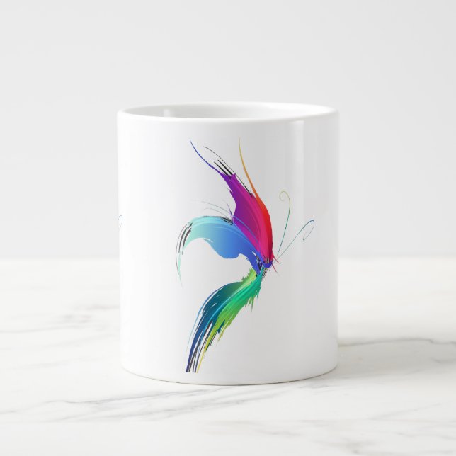 Abstract Paint Splatter Butterfly Large Coffee Mug (Front)