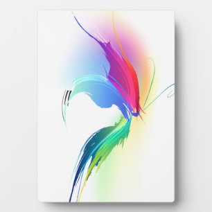 Abstract Paint Splatter Butterfly Plaque