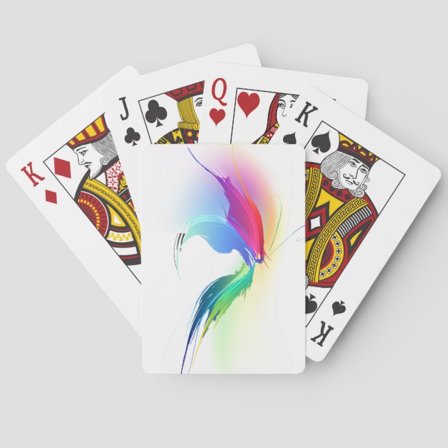 Abstract Paint Splatter Butterfly Playing Cards (Back)