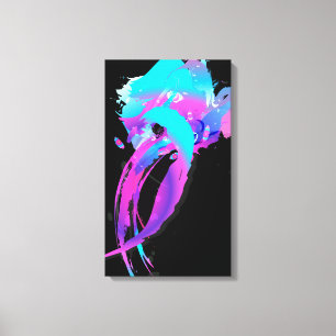 Abstract Paint Splatter Lilac Breasted Roller 2 Canvas Print