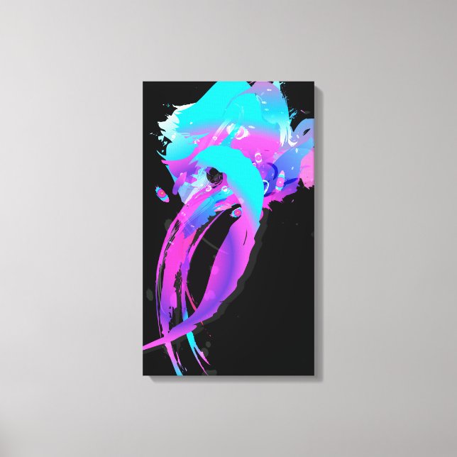 Abstract Paint Splatter Lilac Breasted Roller 2 Canvas Print (Front)