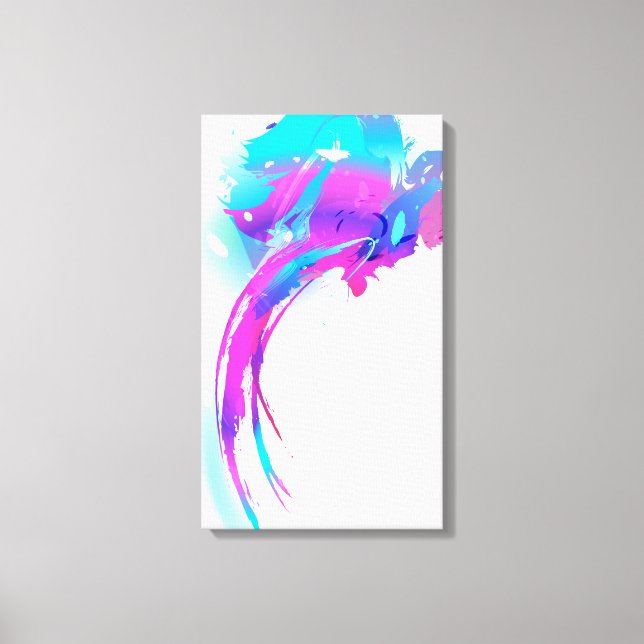 Abstract Paint Splatter Lilac Breasted Roller Canvas Print (Front)