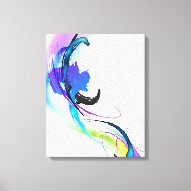 Abstract Paint Splatter Morning Glory Canvas Print (Front)