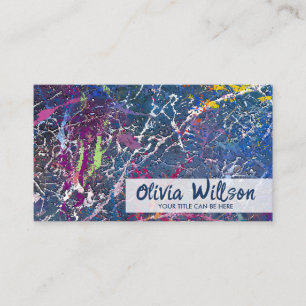 Abstract Paint Splatter Original Art Business Card