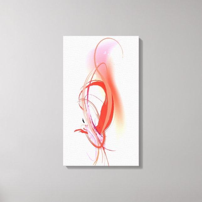 Abstract Paint Splatter Pink Flamingo Canvas Print (Front)
