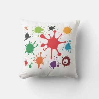 Abstract Paint Splatter Throw Pillows