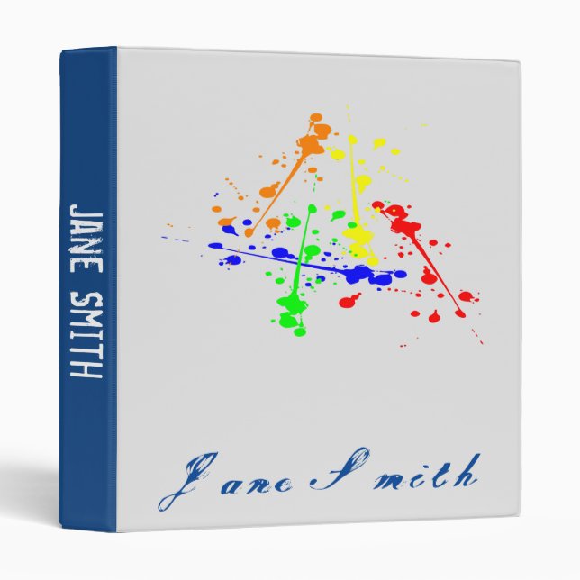 Abstract paint spolotch art student folder binder (Front/Spine)