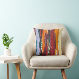 Abstract Paint Streaks Throw Pillow
