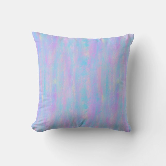 Abstract Paint Strokes Mermaid Colours Throw Pillow (Front)