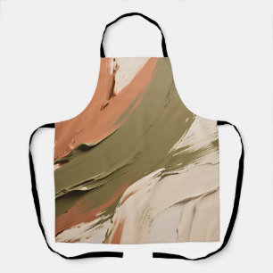 Abstract Paint Strokes Neutral Earth Tones Apron