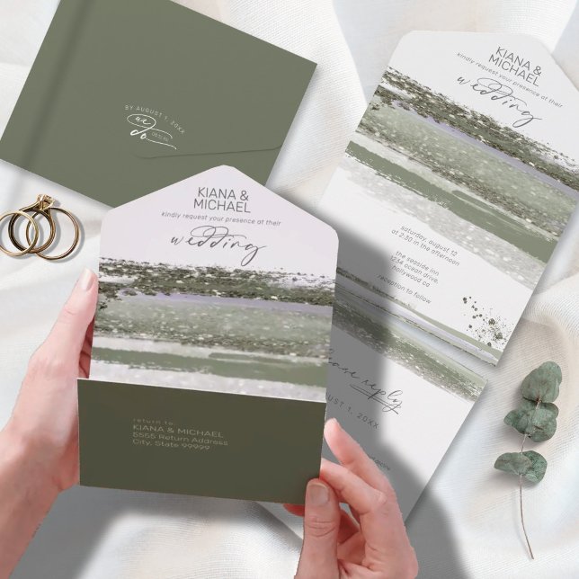 Abstract Paint Strokes Wedding ID886 All In One Invitation (Creator Uploaded)