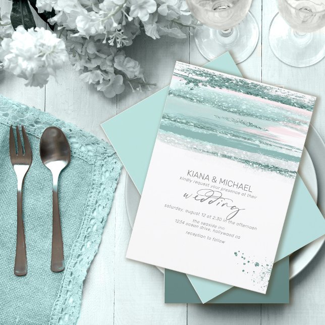 Abstract Paint Strokes Wedding Teal V2 ID886 (Creator Uploaded)