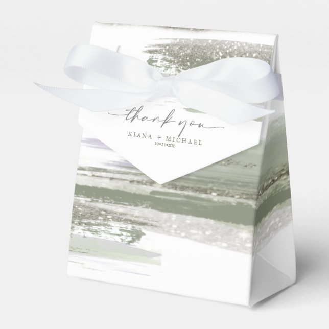 Abstract Paint Strokes Wedding Thank You ID886 Favor Box (Front Side)