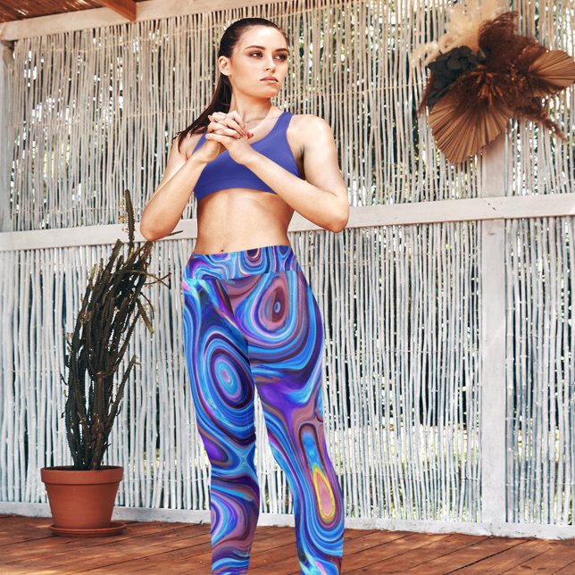 Abstract  Paint Swirls Purple Pink Blue Orange Leggings (Creator Uploaded)