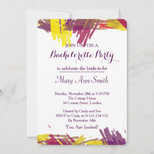 Abstract Paint with Water Colour Bachelor Party Invitation