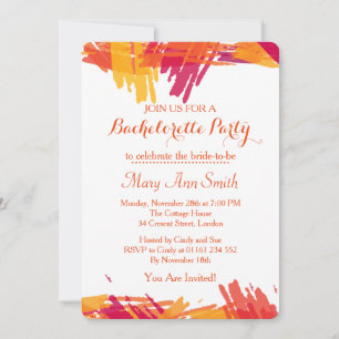 Abstract Paint with Water Colour Bachelor Party Invitation