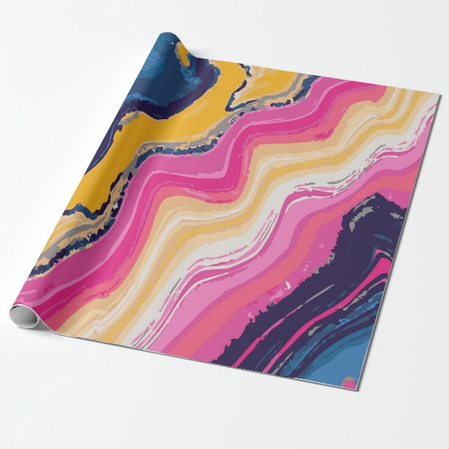 Abstract Paint Zig-Zag Pattern – Artistic Bold Wrapping Paper (Unrolled)
