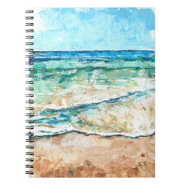 Abstract Painted Beach Art Notebook (Front)