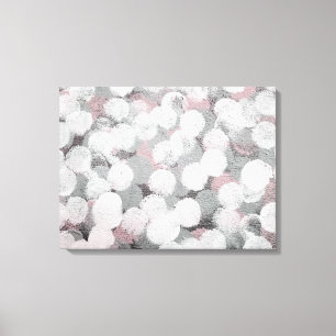 abstract painted circles in soft grey and white canvas print