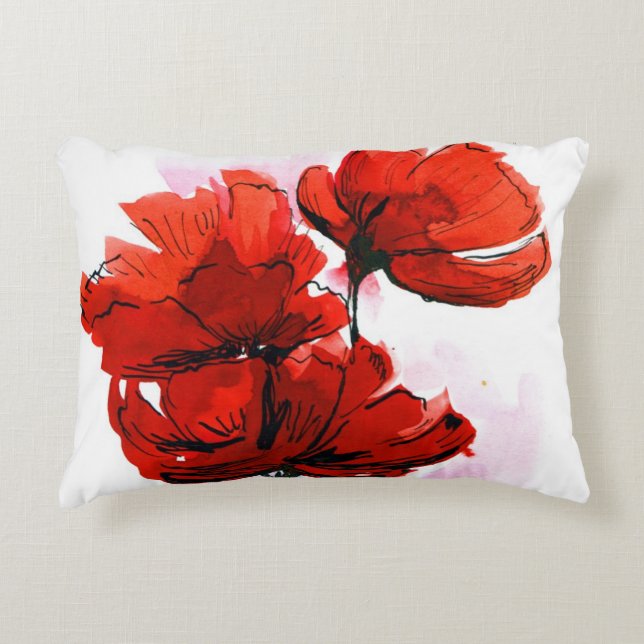 Abstract painted floral background 2 accent pillow (Front)