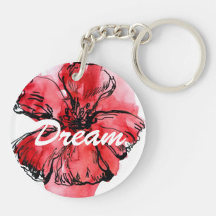 Abstract painted floral background 4 keychain