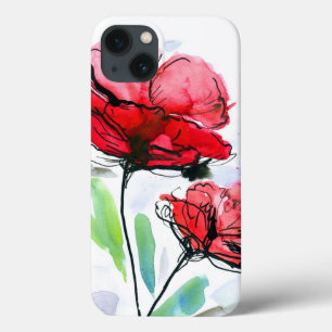 Abstract painted floral background iPhone 13 case