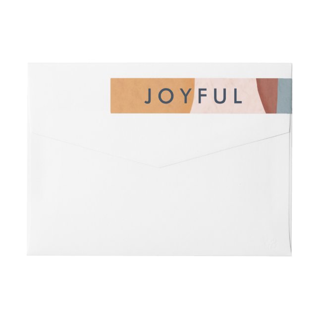 Abstract Painted Frame Holiday Wrap Around Label (Back)