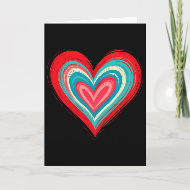 Abstract Painted Heart Valentine Love Art  Card (Front)