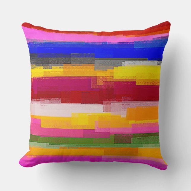 Abstract Painted Pastel Stripes #2 Throw Pillow (Front)