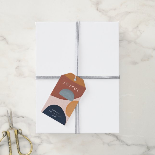 Abstract Painted Shapes Holiday Gift Tags (With Twine)