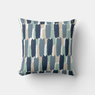 Abstract Painted Stripe Modern Coastal Spa Throw Pillow