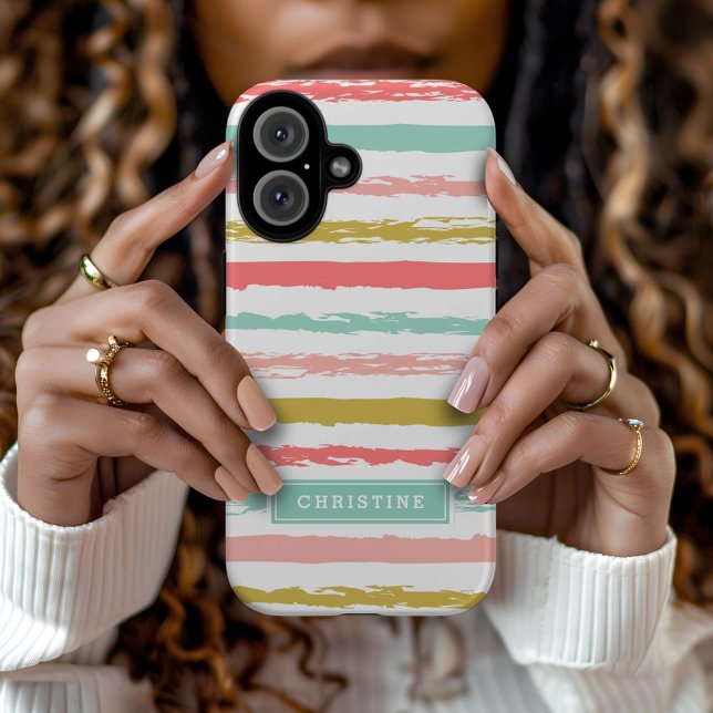 Abstract Painted Stripes Monogram Case-Mate iPhone Case (Creator Uploaded)