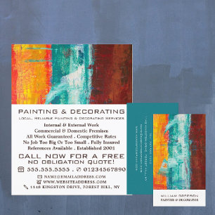 Abstract Painted Wall, Painter & Decorator Business Card
