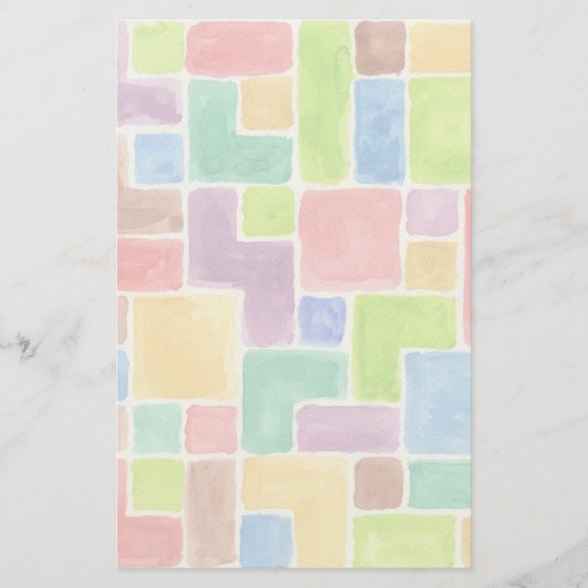 Abstract painted watercolor background. 2 stationery (Front)