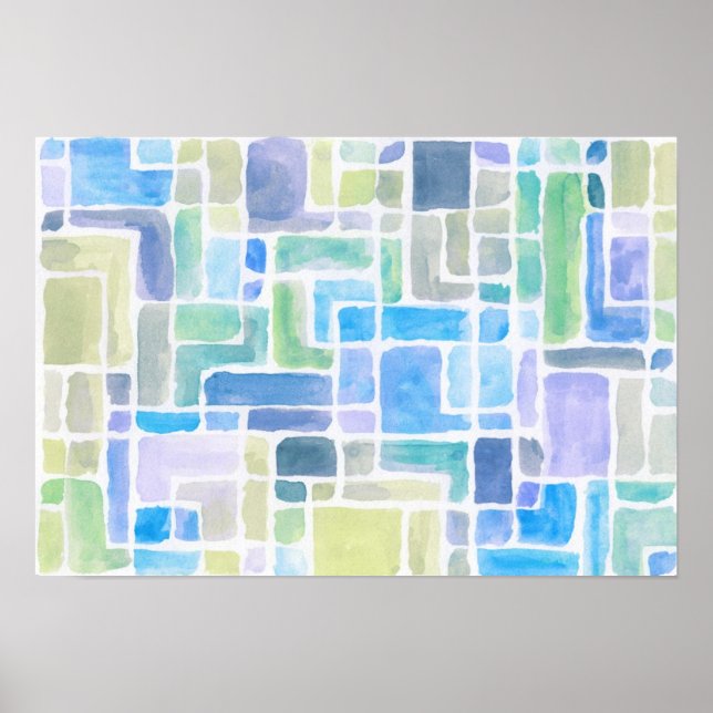 Abstract painted watercolor background. poster (Front)