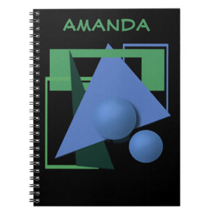 abstract painting, abstraction, green and black notebook