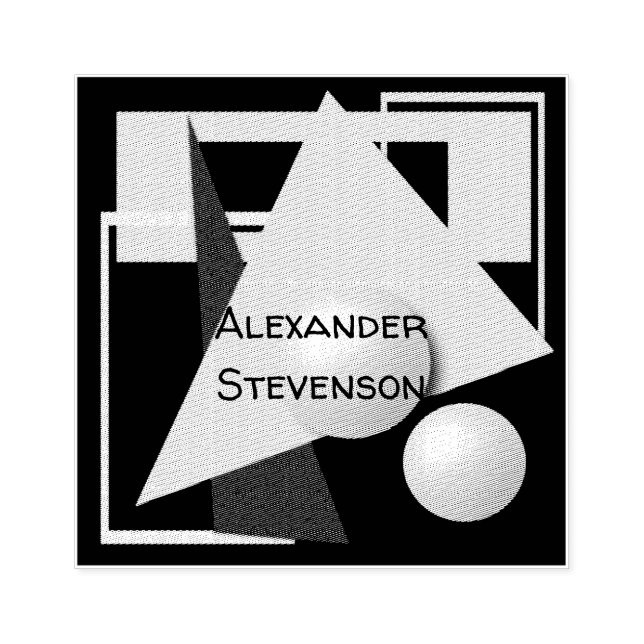 abstract painting, abstraction, green and black rubber stamp (Imprint)