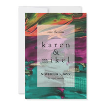 Abstract Painting Acrylic Save the Date Invitation