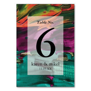 Abstract Painting Acrylic Table Number