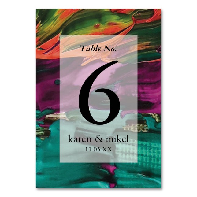 Abstract Painting Acrylic Table Number (Front)