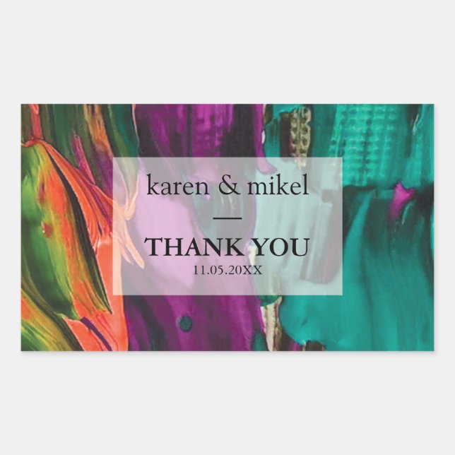 Abstract Painting Acrylic Wedding Sticker (Front)
